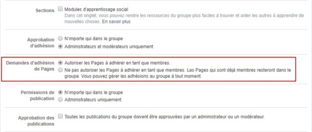 Facebook pages groupes