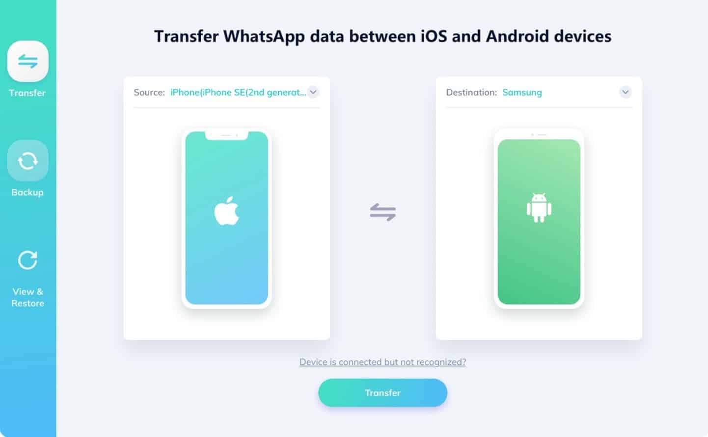 Whatsapp transfert data iod android