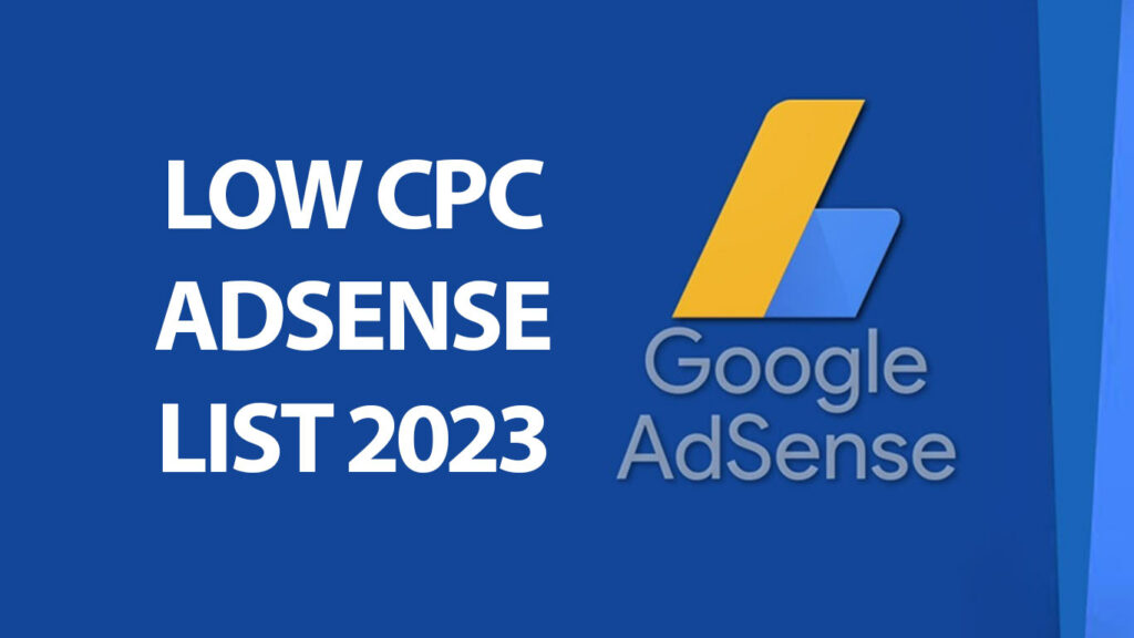 Low CPC Adsense list 2023