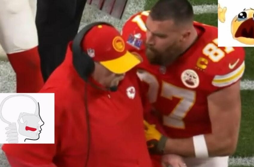  travis kelce yelling at coach super bowl