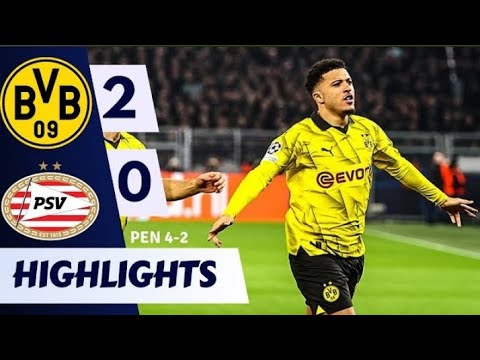  Borussia Dortmund 2-0 PSV Eindhoven summary: score, goals, highlights