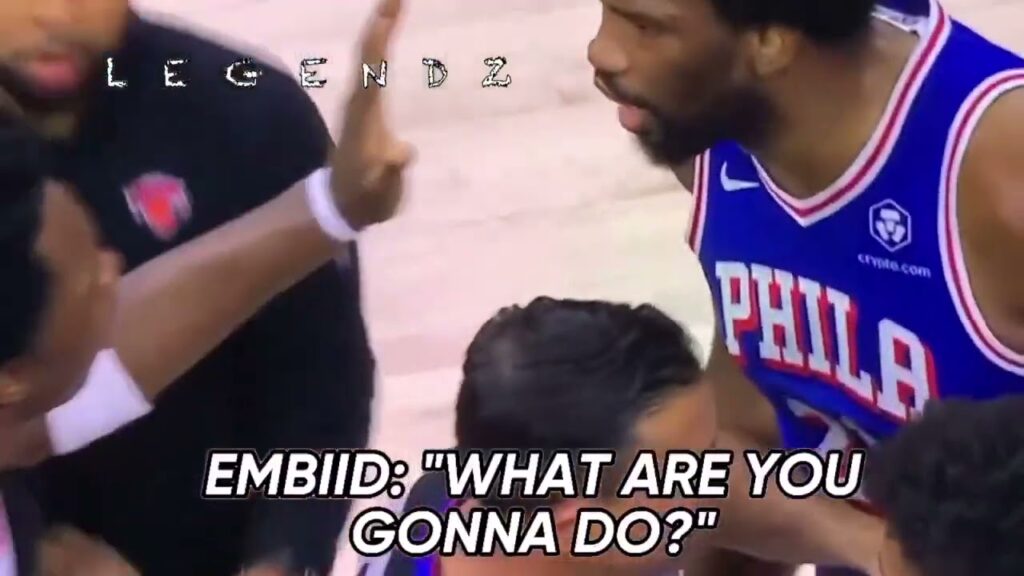 sixers player joel embiid trying Sixers player Joel embiid trying to fight the knicks full audio