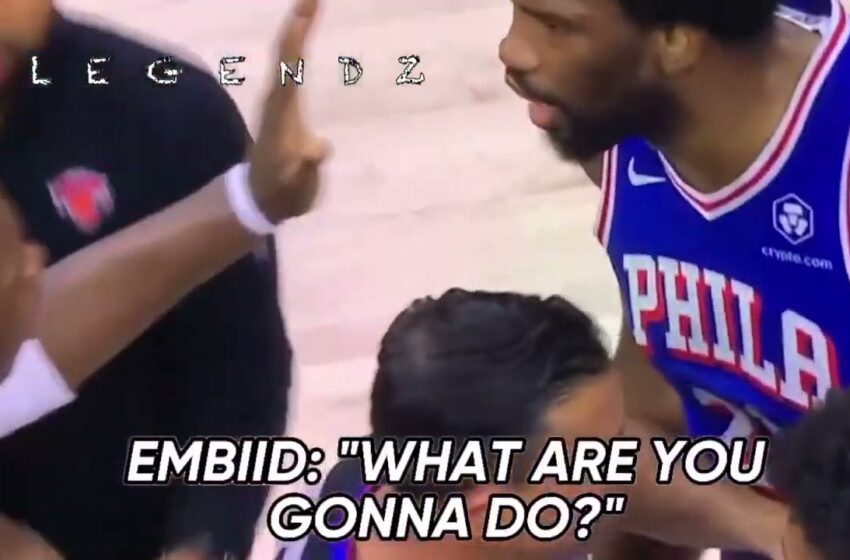  Sixers player Joel embiid trying to fight the knicks full audio