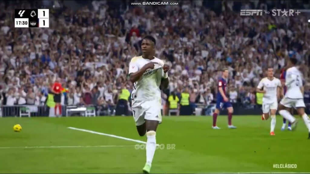 video vinicius junior goal for r Vidéo : le but de Vinicius pour le Real Madrid vs FC Barcelona (1-1)